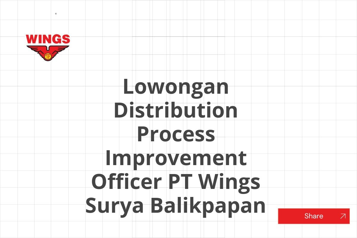 Lowongan Distribution Process Improvement Officer PT Wings Surya Balikpapan