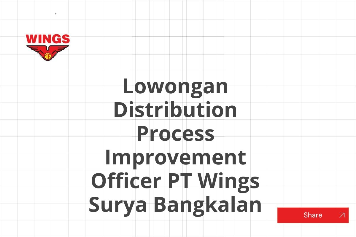 Lowongan Distribution Process Improvement Officer PT Wings Surya Bangkalan