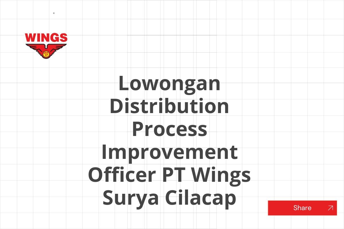 Lowongan Distribution Process Improvement Officer PT Wings Surya Cilacap