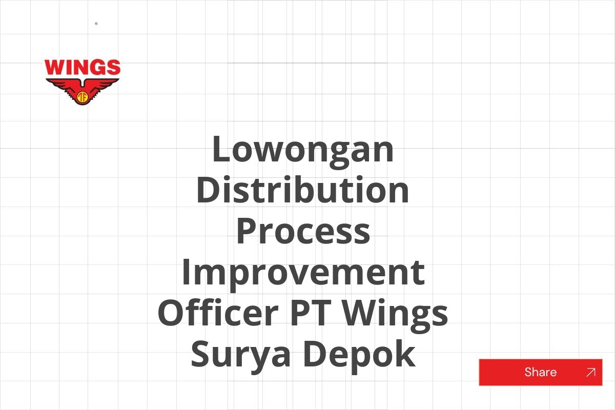 Lowongan Distribution Process Improvement Officer PT Wings Surya Depok