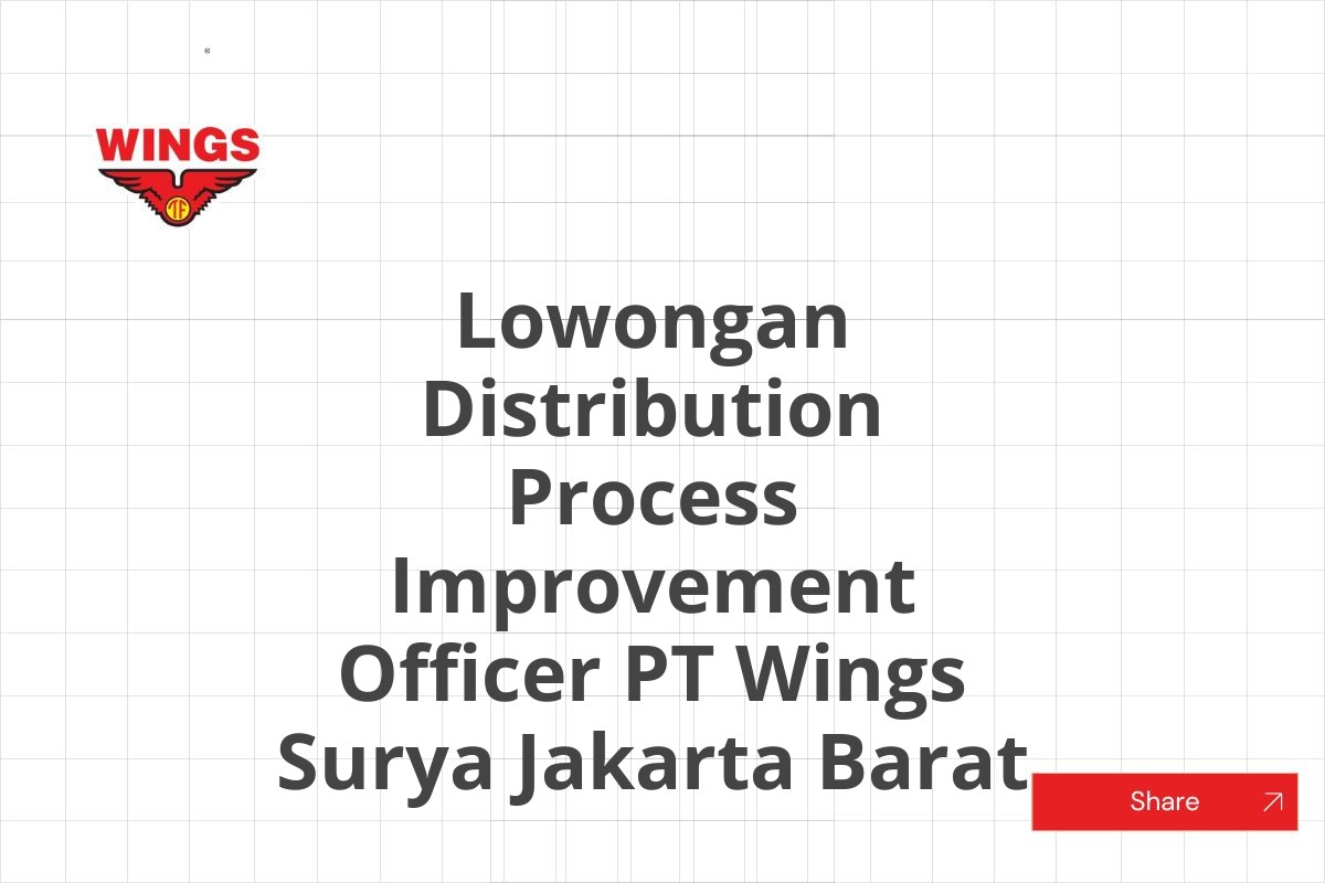 Lowongan Distribution Process Improvement Officer PT Wings Surya Jakarta Barat