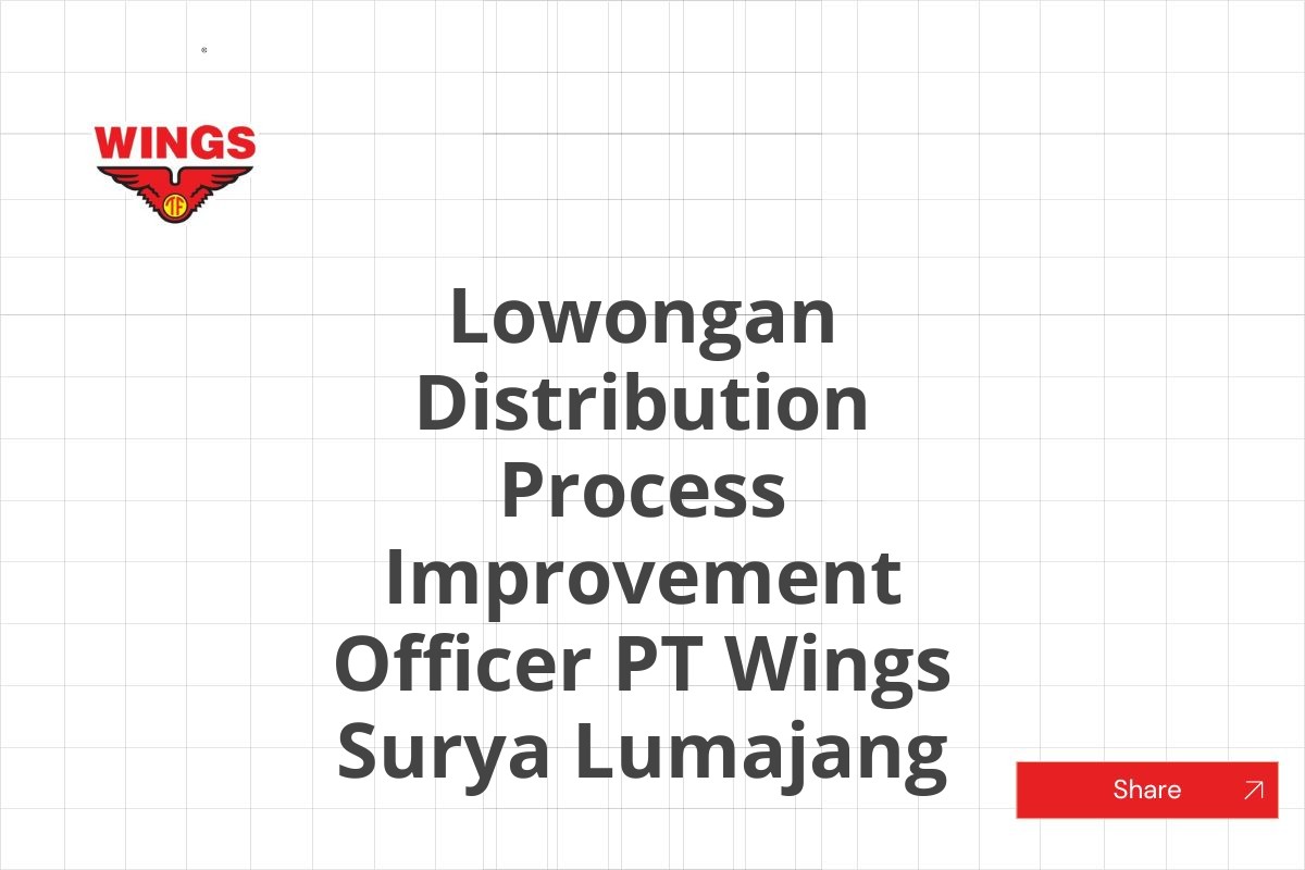 Lowongan Distribution Process Improvement Officer PT Wings Surya Lumajang