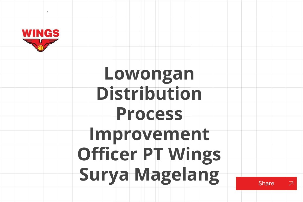 Lowongan Distribution Process Improvement Officer PT Wings Surya Magelang