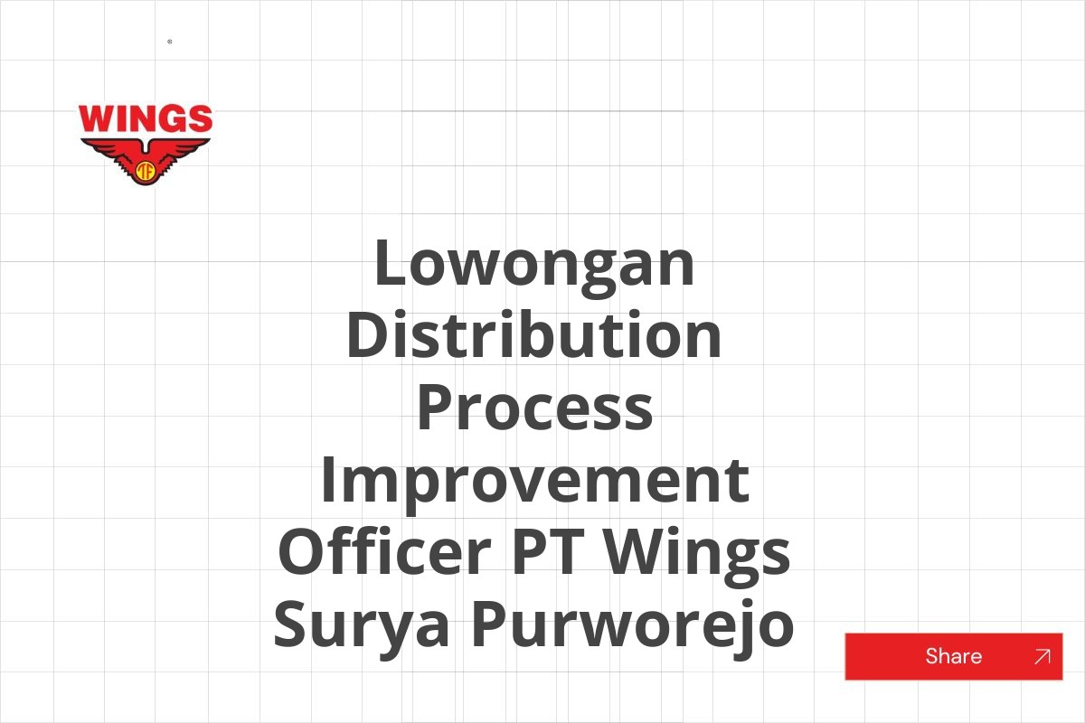 Lowongan Distribution Process Improvement Officer PT Wings Surya Purworejo