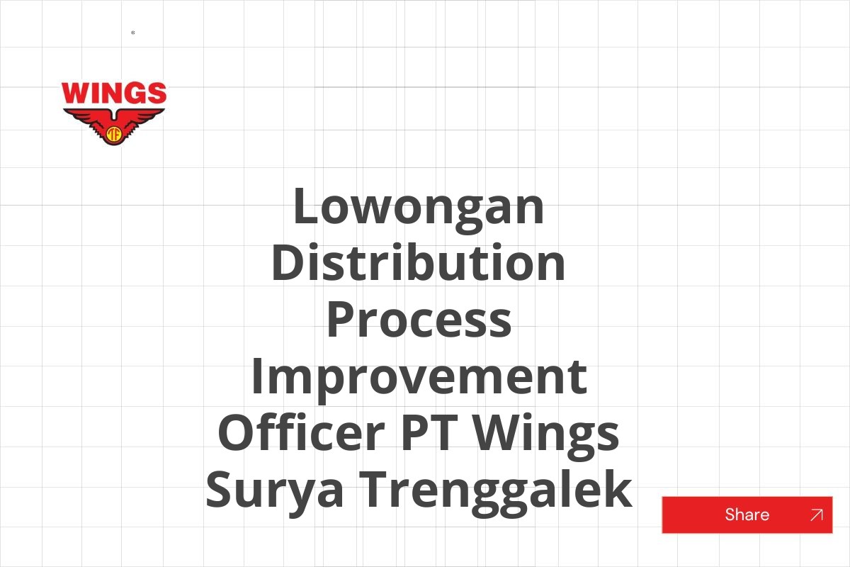 Lowongan Distribution Process Improvement Officer PT Wings Surya Trenggalek