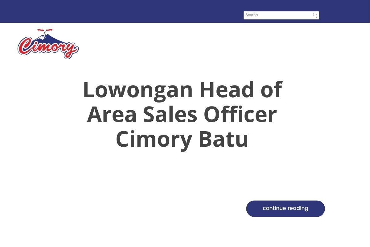 Lowongan Head of Area Sales Officer Cimory Batu