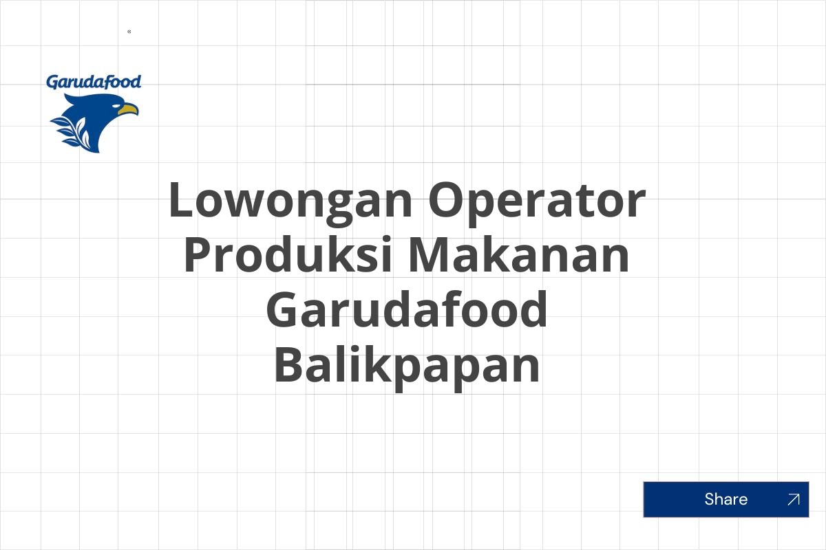 Lowongan Operator Produksi Makanan Garudafood Balikpapan