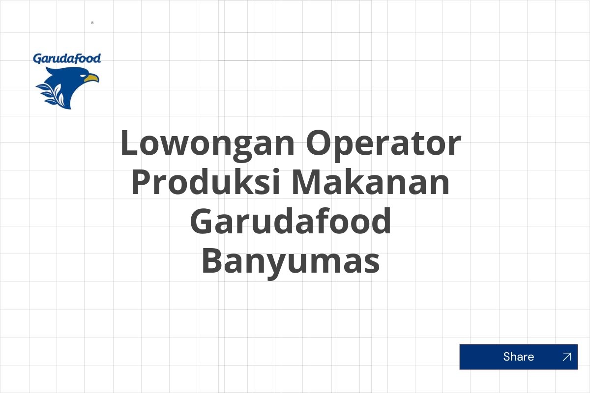 Lowongan Operator Produksi Makanan Garudafood Banyumas