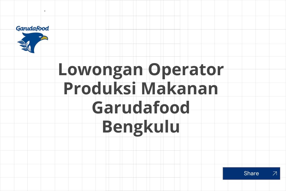 Lowongan Operator Produksi Makanan Garudafood Bengkulu