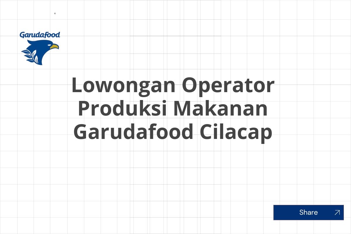 Lowongan Operator Produksi Makanan Garudafood Cilacap