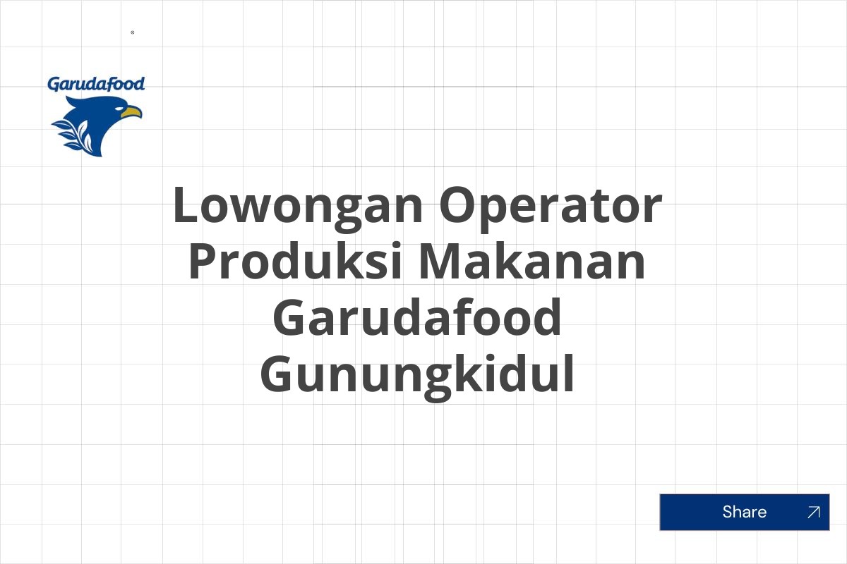 Lowongan Operator Produksi Makanan Garudafood Gunungkidul