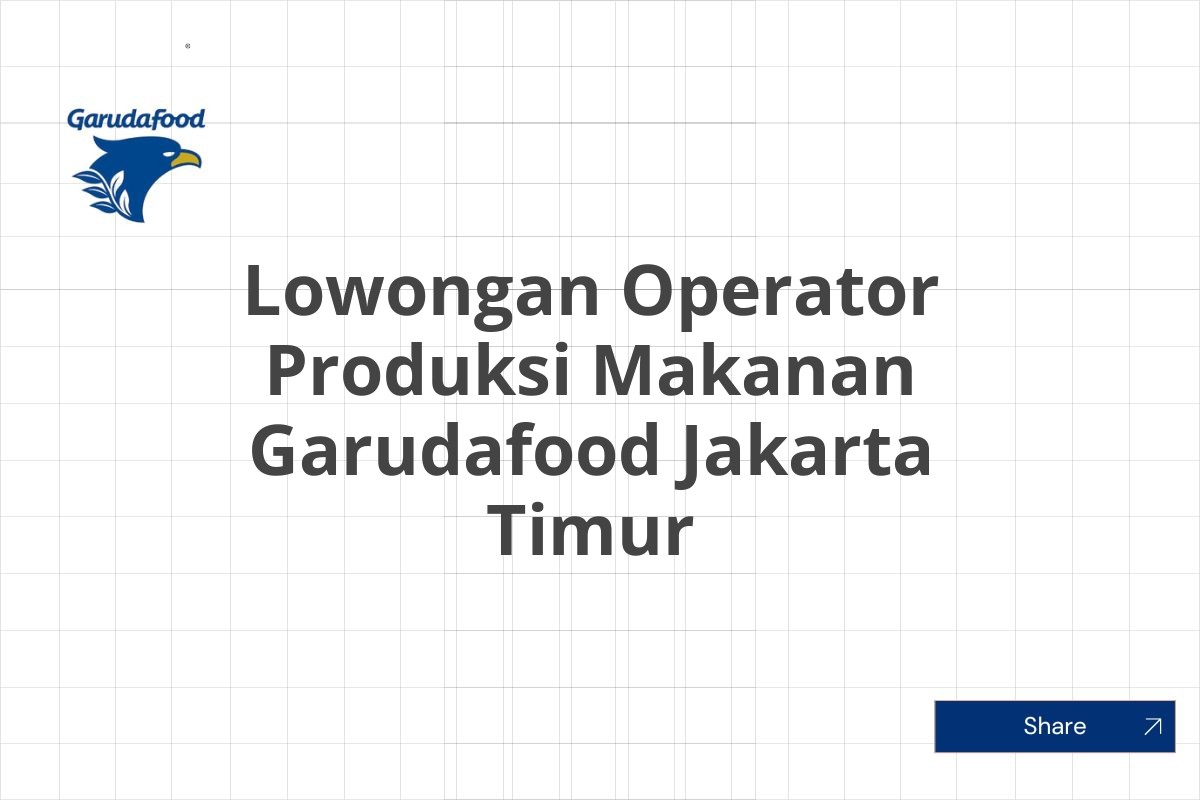 Lowongan Operator Produksi Makanan Garudafood Jakarta Timur