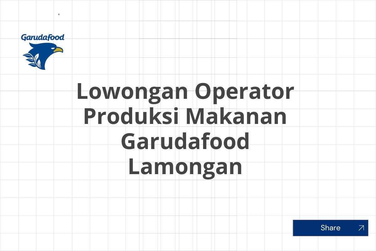 Lowongan Operator Produksi Makanan Garudafood Lamongan