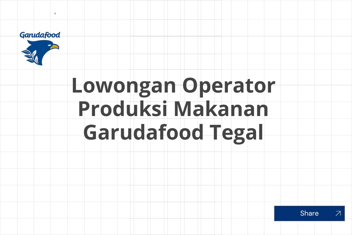 Lowongan Operator Produksi Makanan Garudafood Tegal