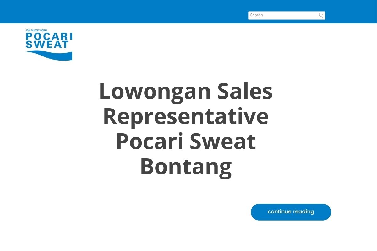 Lowongan Sales Representative Pocari Sweat Bontang