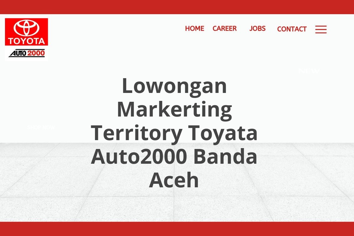 Lowongan Markerting Territory Toyata Auto2000 Banda Aceh