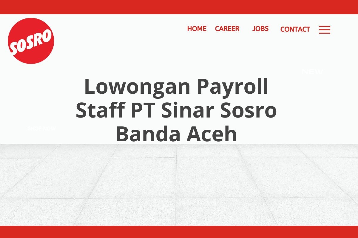 Lowongan Payroll Staff PT Sinar Sosro Banda Aceh