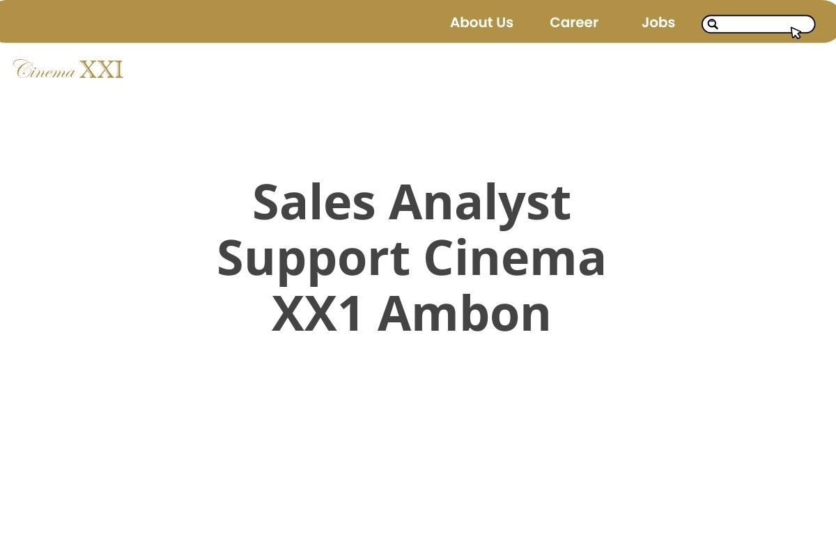 Sales Analyst Support Cinema XX1 Ambon