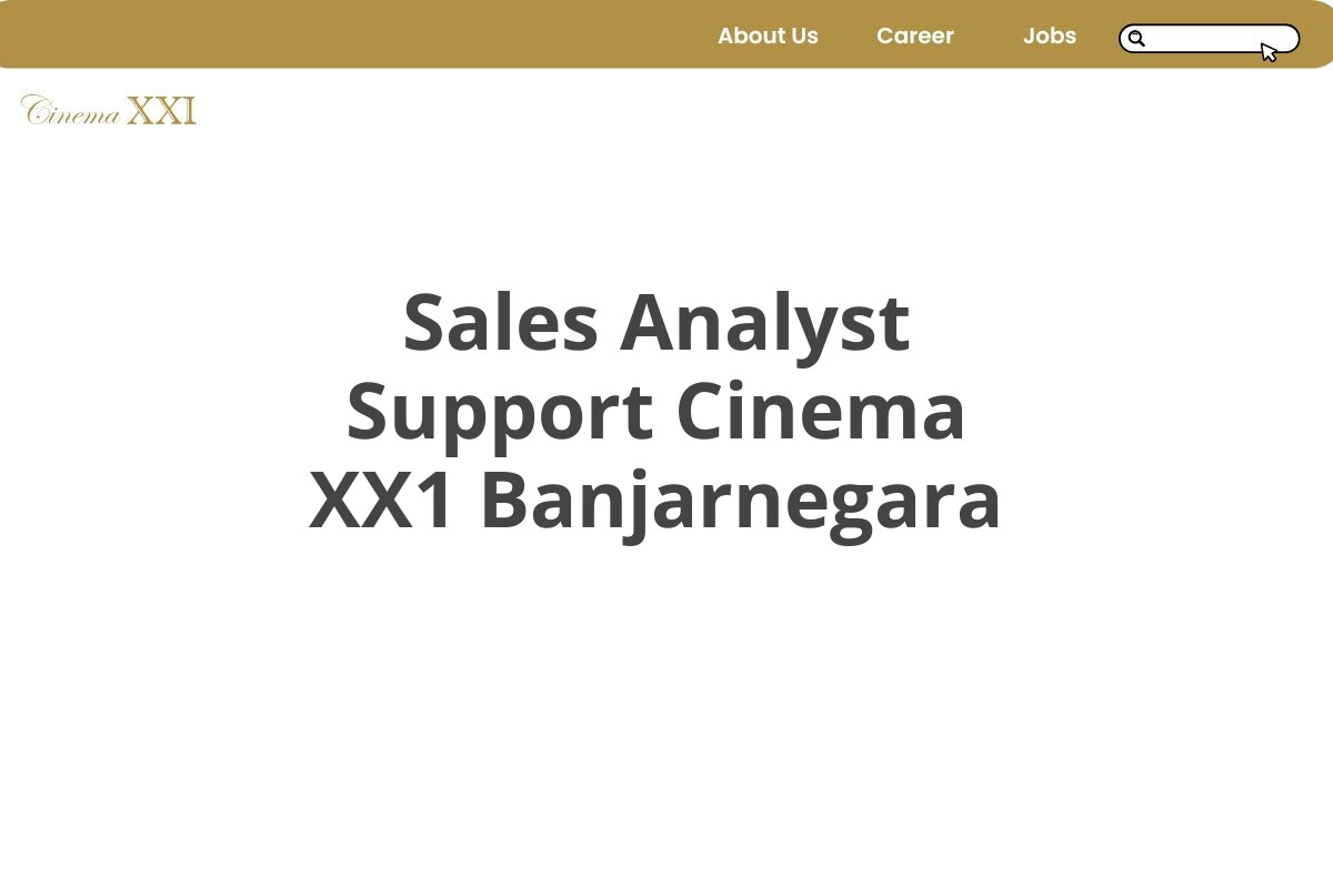 Sales Analyst Support Cinema XX1 Banjarnegara