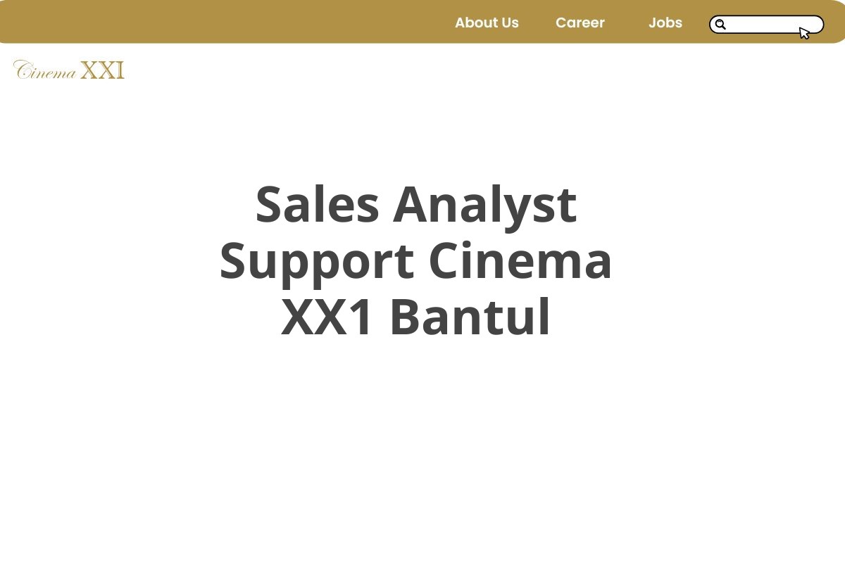 Sales Analyst Support Cinema XX1 Bantul