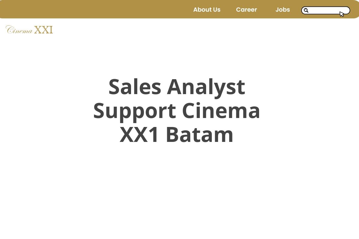 Sales Analyst Support Cinema XX1 Batam