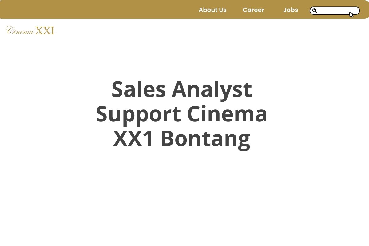 Sales Analyst Support Cinema XX1 Bontang