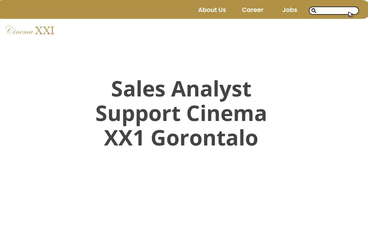 Sales Analyst Support Cinema XX1 Gorontalo