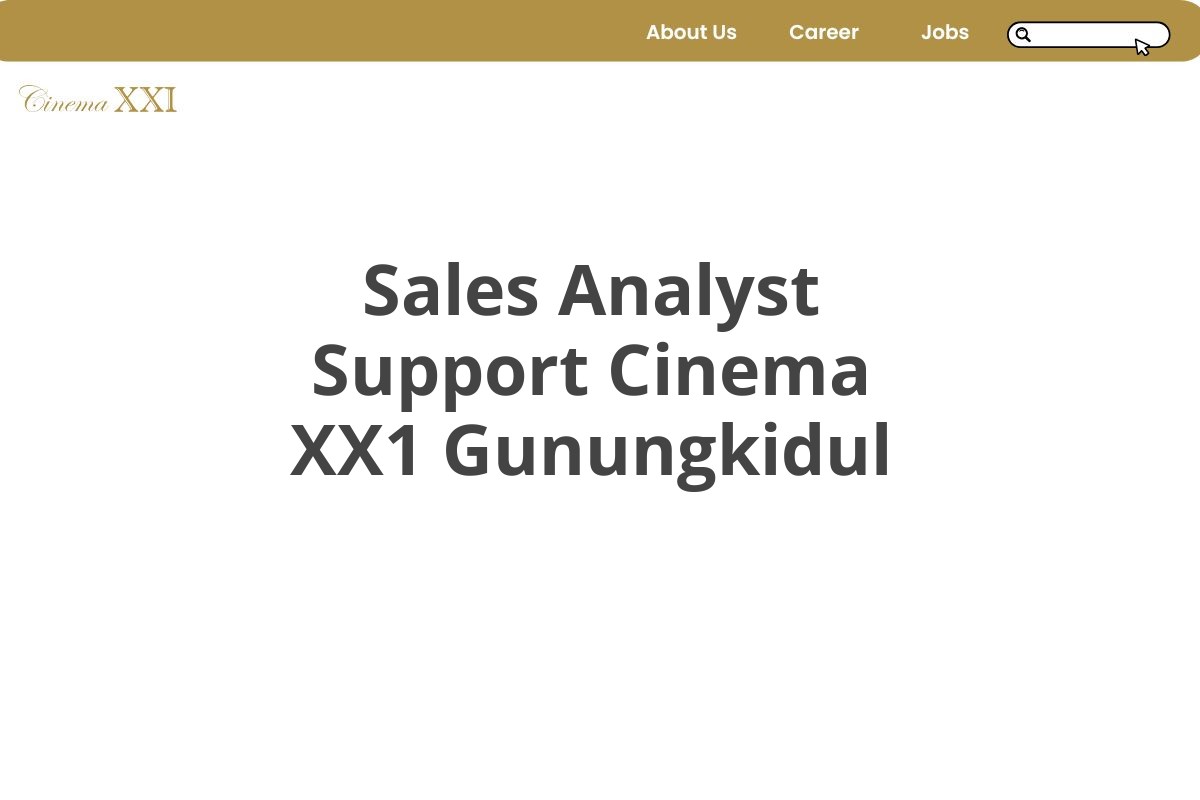 Sales Analyst Support Cinema XX1 Gunungkidul