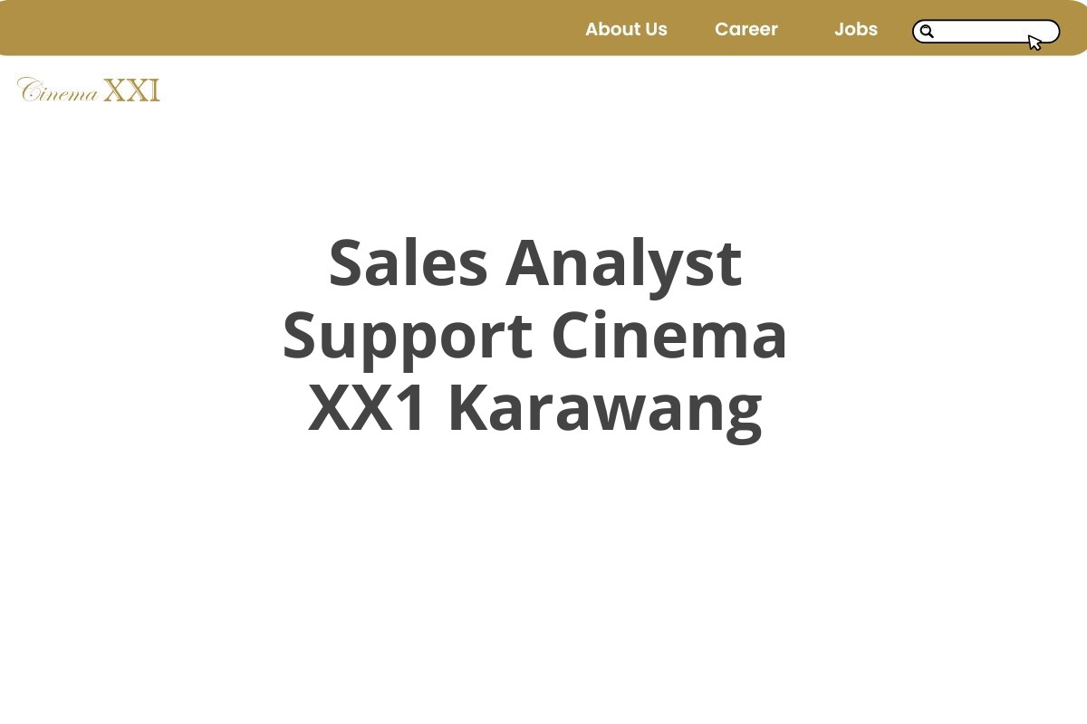 Sales Analyst Support Cinema XX1 Karawang