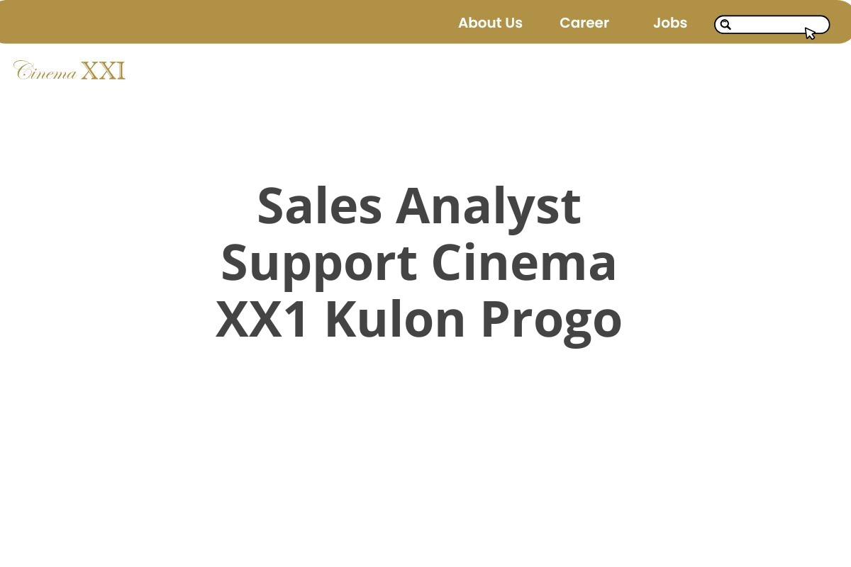 Sales Analyst Support Cinema XX1 Kulon Progo