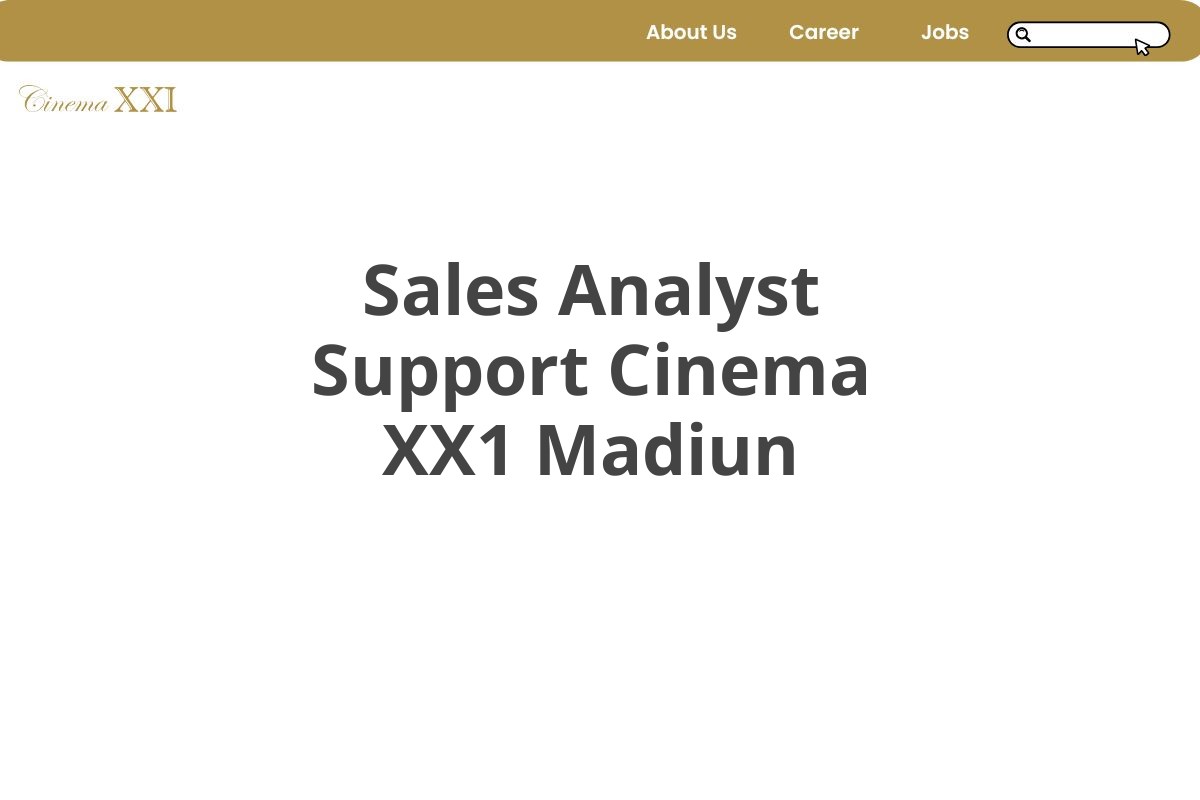 Sales Analyst Support Cinema XX1 Madiun