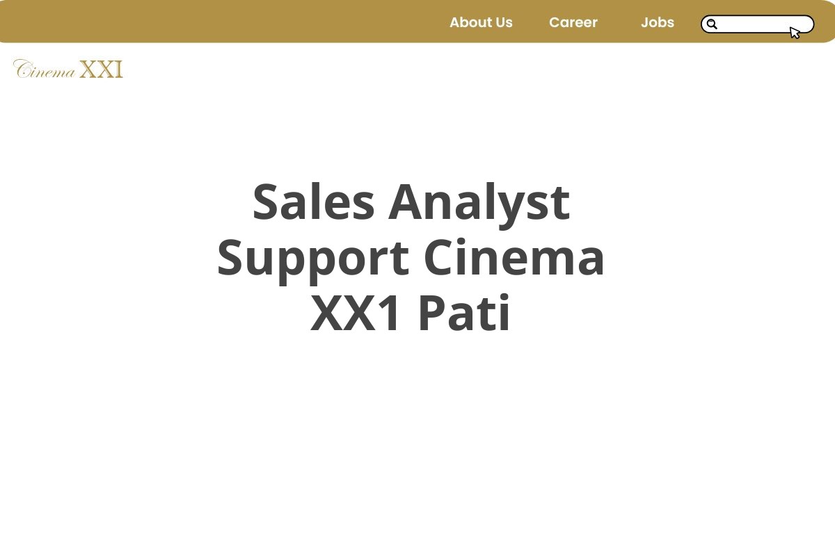 Sales Analyst Support Cinema XX1 Pati